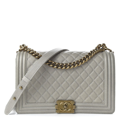 Chanel Caviar Quilted New Medium Boy Flap Grey 1 of 10
