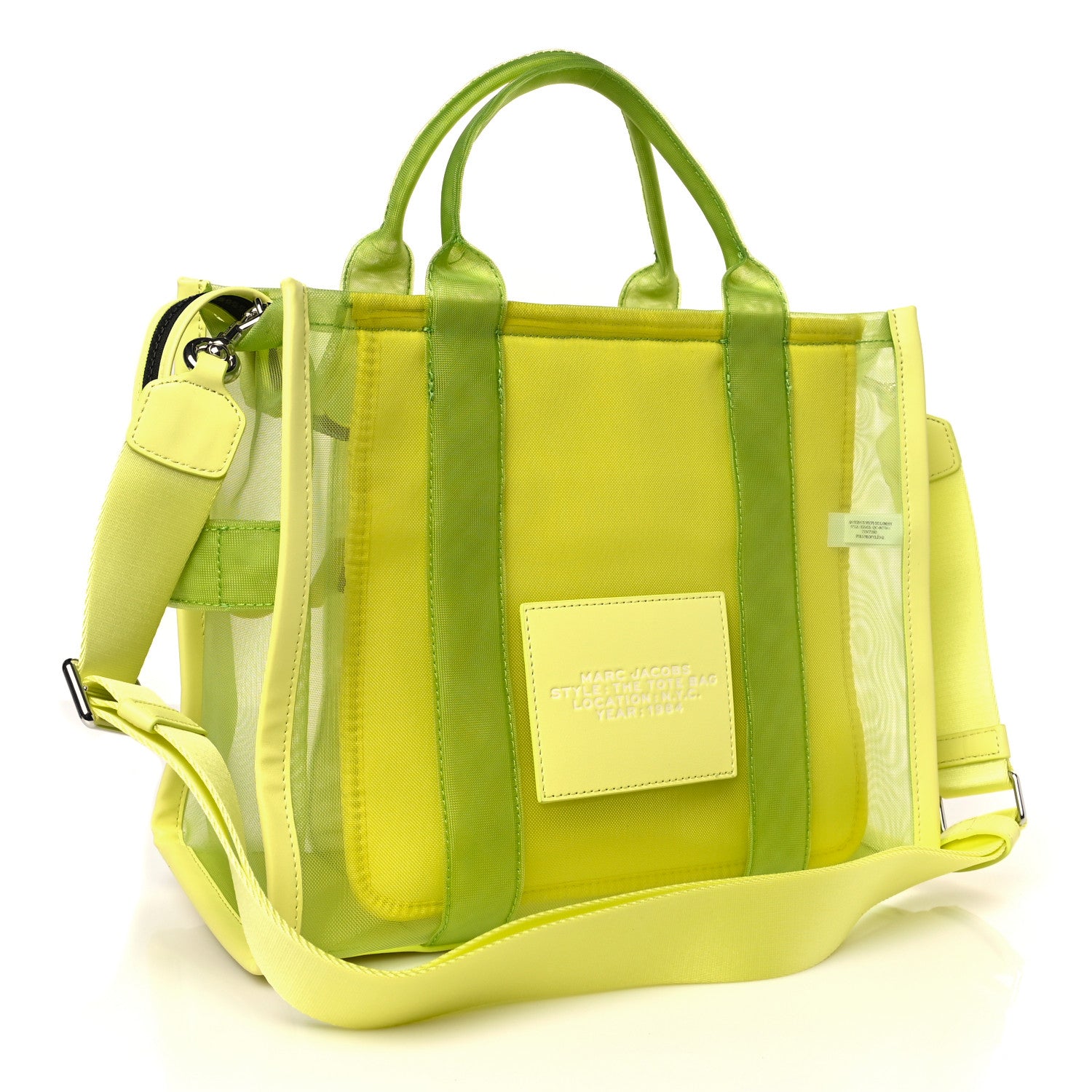Marc Jacobs Nylon The Mesh Medium Tote Bag Fluo Yellow 1390755