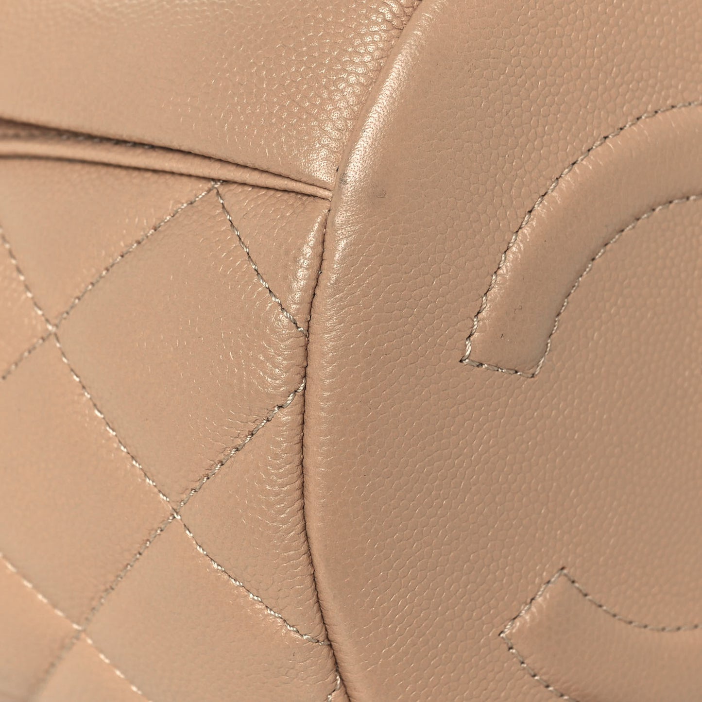 Caviar Quilted Double Pocket Backpack Beige