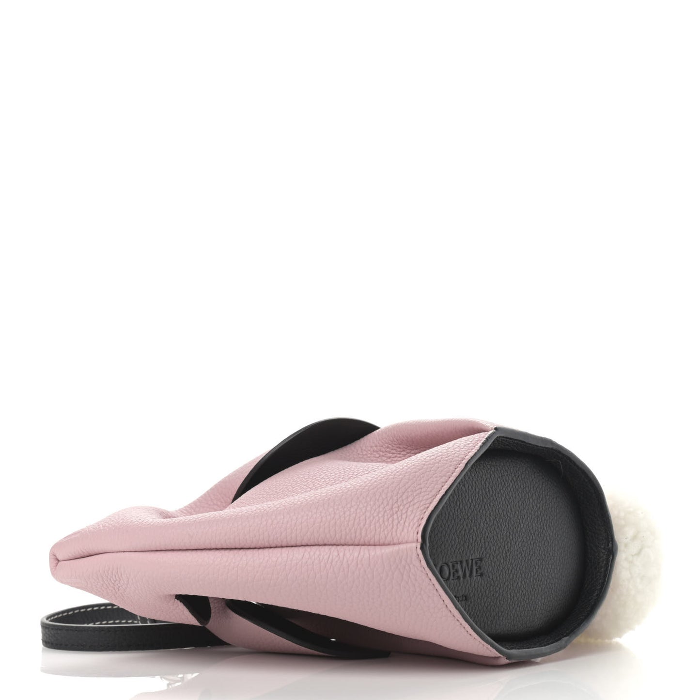Calfskin Shearling Mini Bunny Crossbody Bag Pink