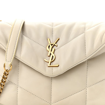 Saint Laurent Lambskin Quilted Toy Loulou Puffer Monogram Chain Satchel Crema Soft 7 of 10