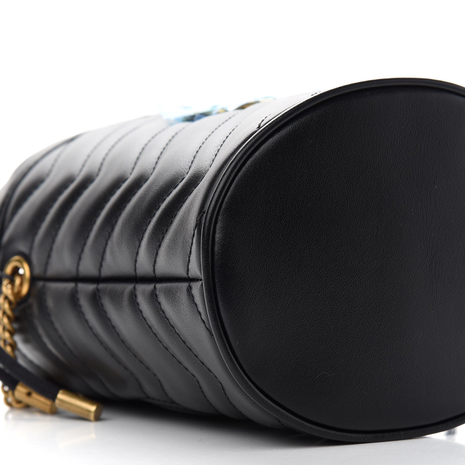 Gucci Calfskin Matelasse Mini GG Marmont 2.0 Bucket Bag Black 7 of 8