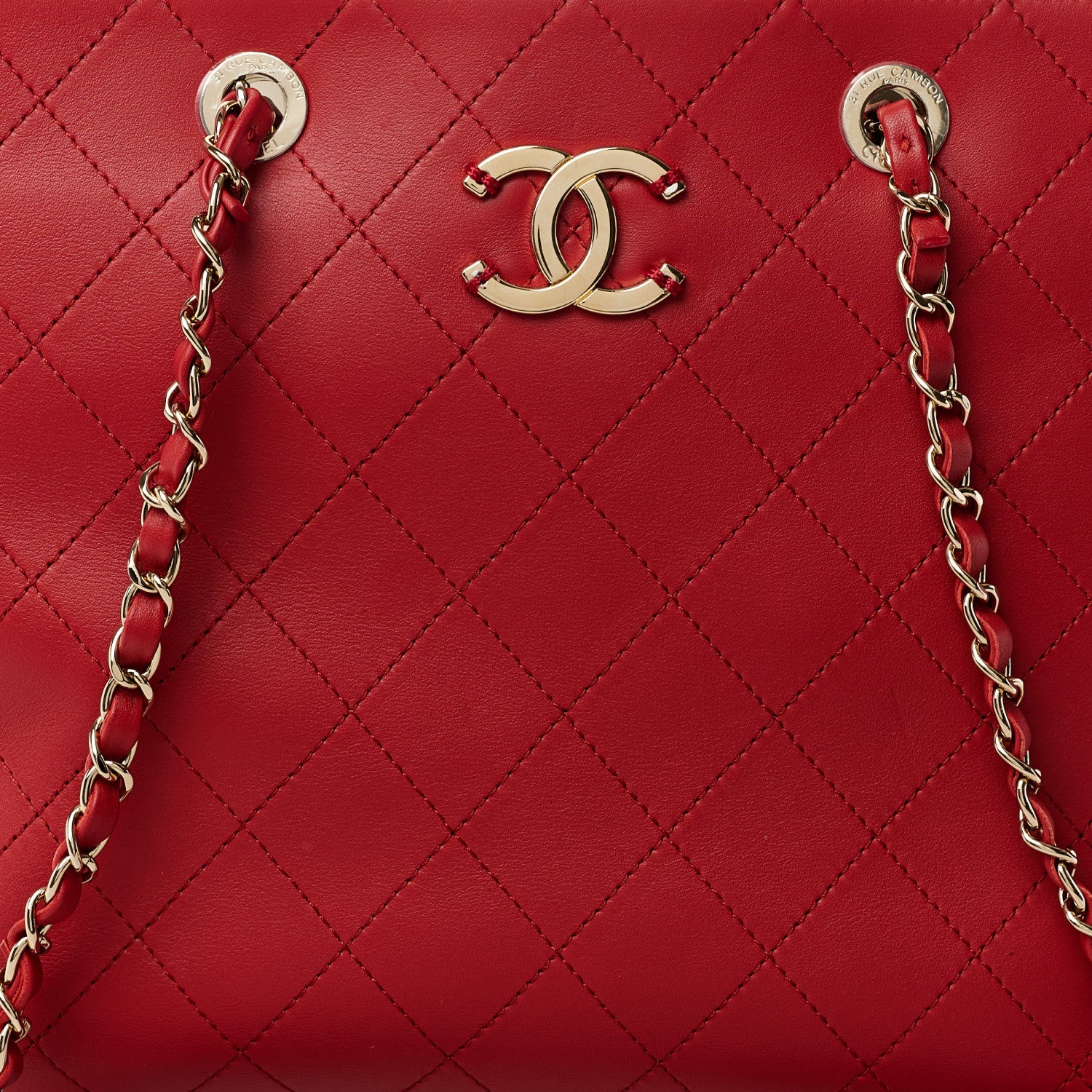 Chanel Calfskin Large Serial Shopper Tote Red 7 of 9