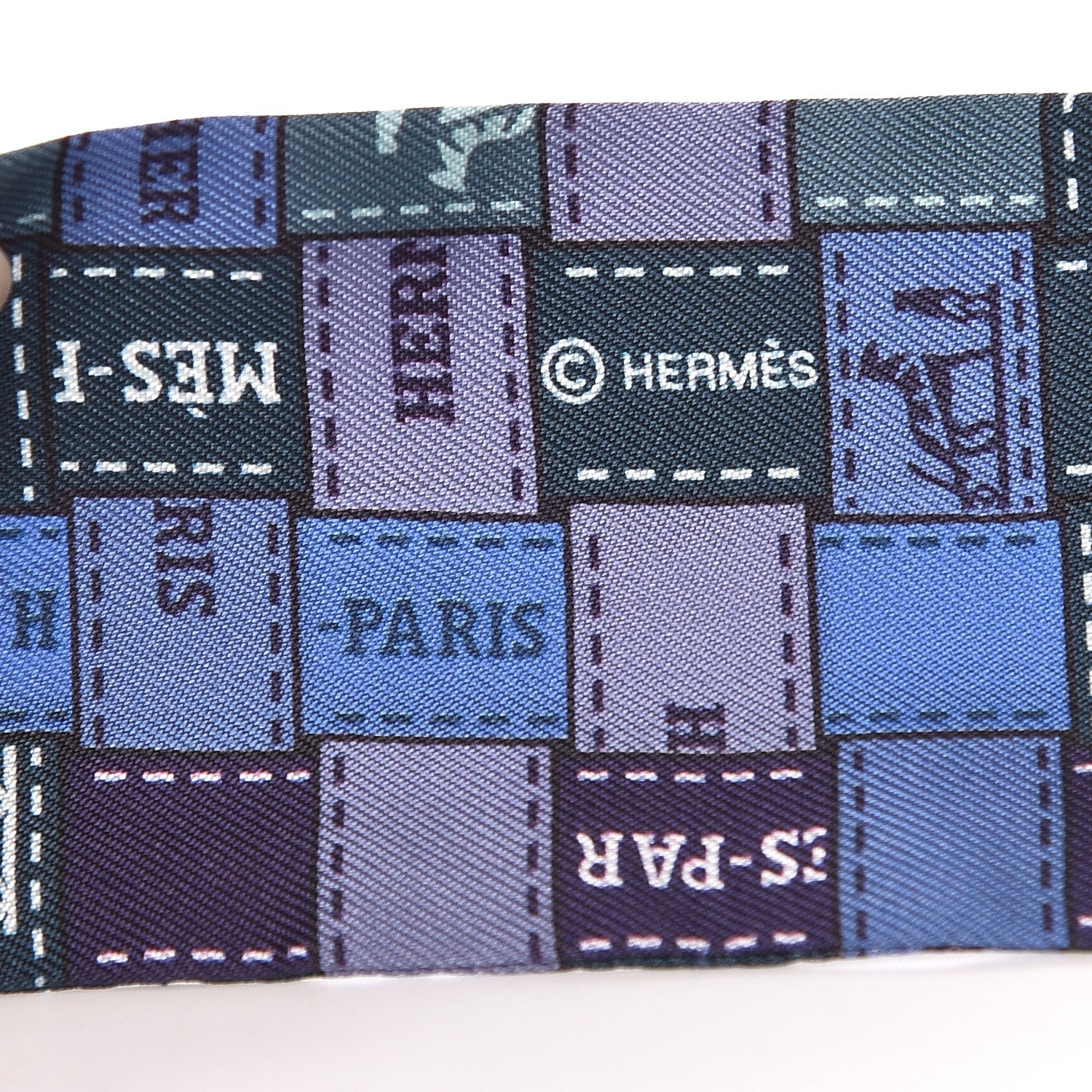 Hermes Silk Bolduc Au Carre Twilly Vert Bleu Jaune Vif 4 of 5