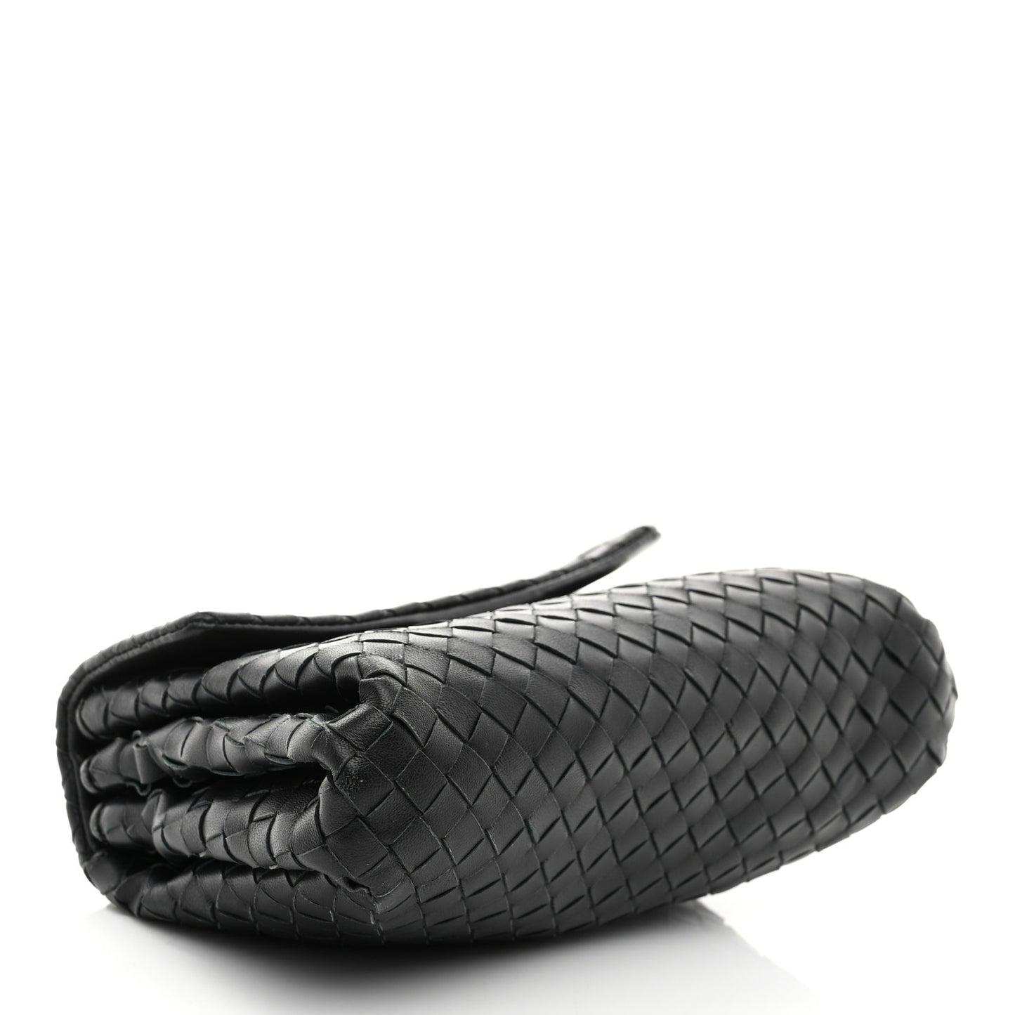 Nappa Intrecciato Flap Clutch Black