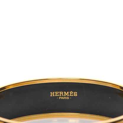 Hermes Enamel Printed Wide Caleche Bracelet 65 Capucine 3 of 6