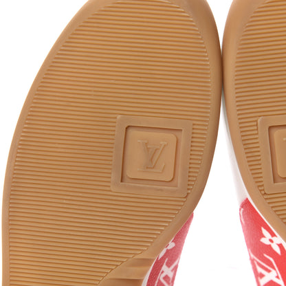 Louis Vuitton X SUPREME Calfskin Monogram Sneakers 9.5 White Red 6 of 8
