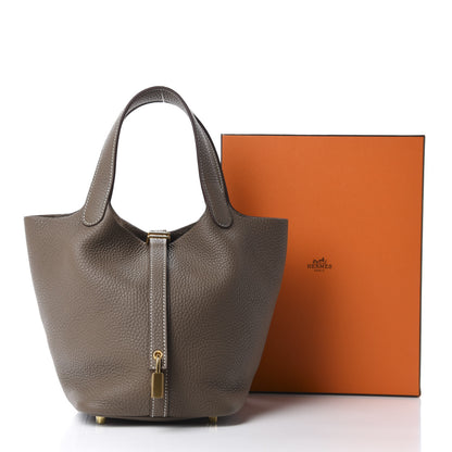 Hermes Taurillon Clemence Picotin Lock 18 PM Etoupe 11 of 11