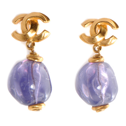 Chanel CC Drop Earrings Gold 1 of 4