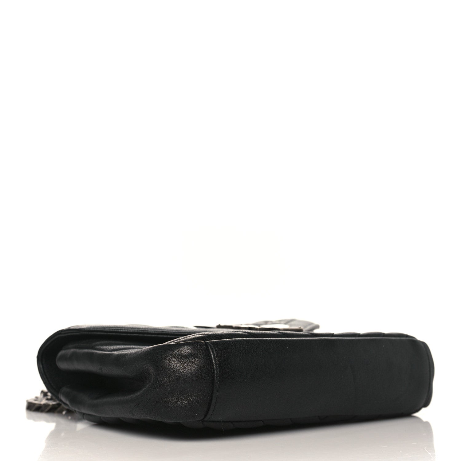 Saint Laurent Sheepskin Matelasse Chevron Patchwork Monogram Medium College Bag Black 4 of 9