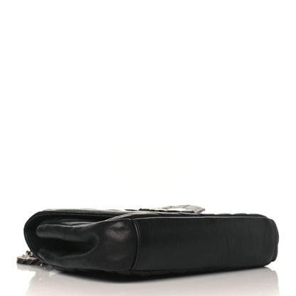 Saint Laurent Sheepskin Matelasse Chevron Patchwork Monogram Medium College Bag Black 4 of 9