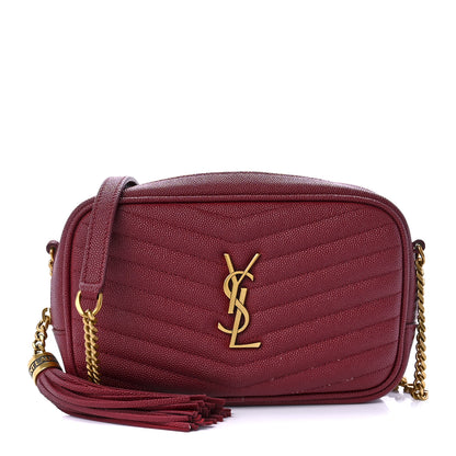 Saint Laurent Grain De Poudre Matelasse Monogram Mini Lou Camera Bag Opyum Red 1 of 11