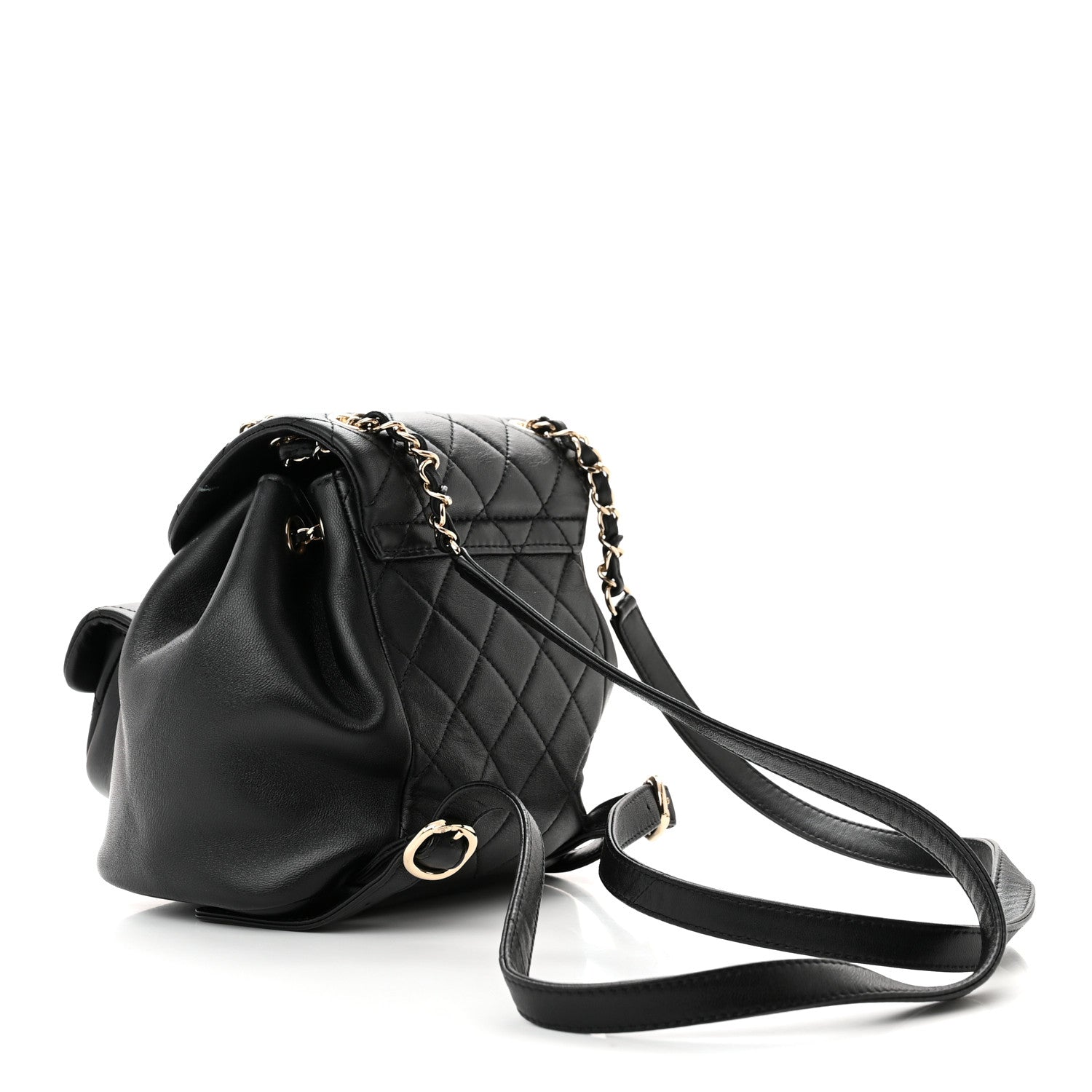 Chanel Lambskin Quilted Small Duma Drawstring Backpack Black 3 of 12