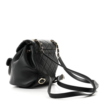 Chanel Lambskin Quilted Small Duma Drawstring Backpack Black 3 of 12