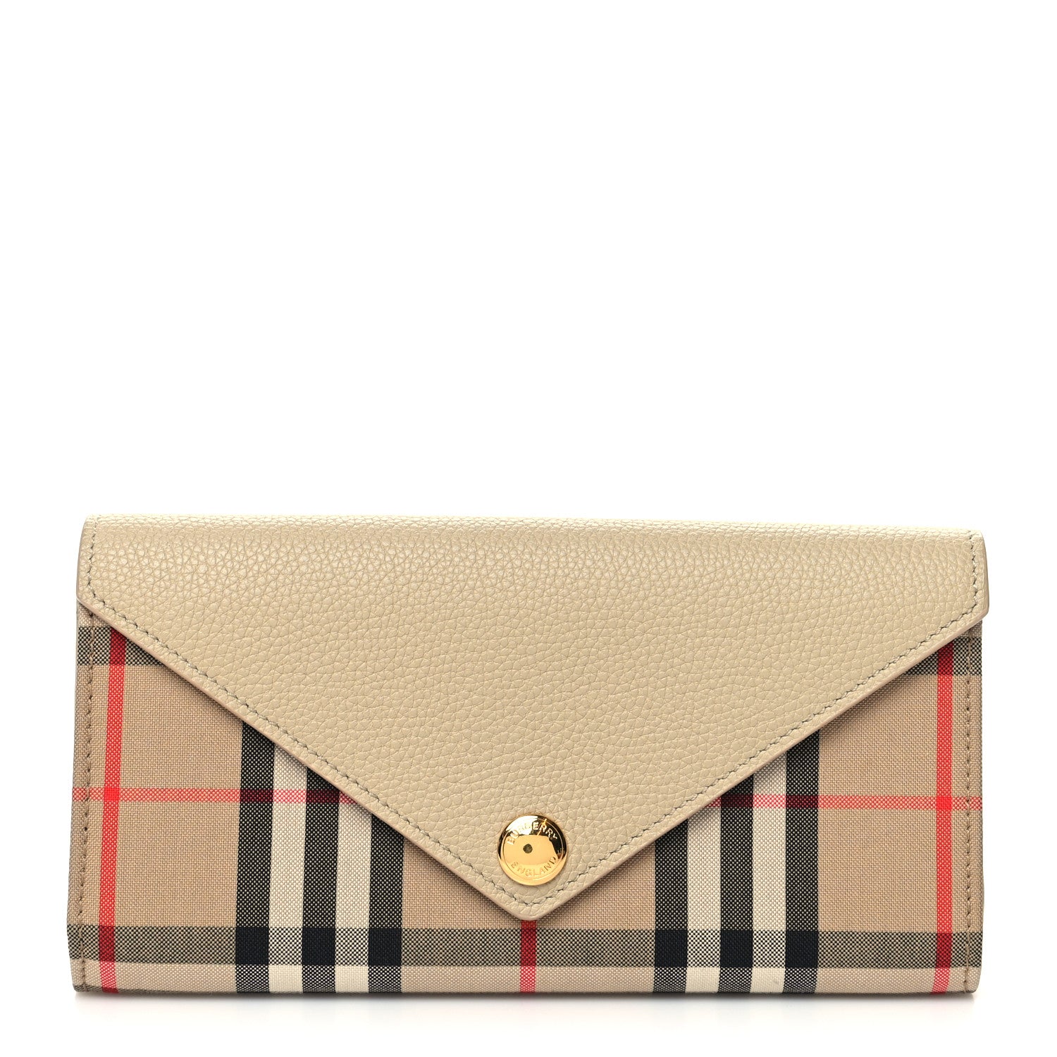Burberry Vintage Check Grain Calfskin Halton Wallet Beige 1 of 9