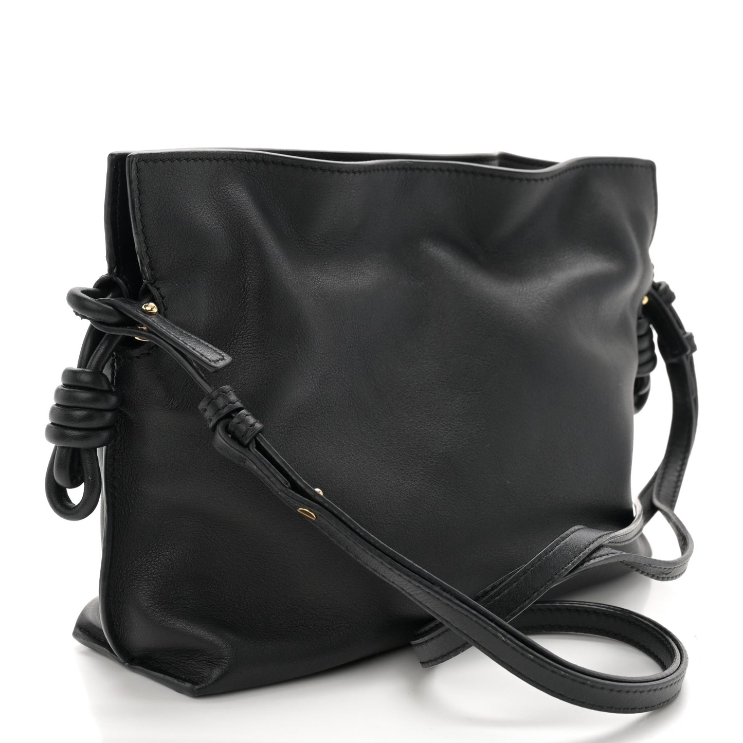 Calfskin Mini Flamenco Knot Clutch Black