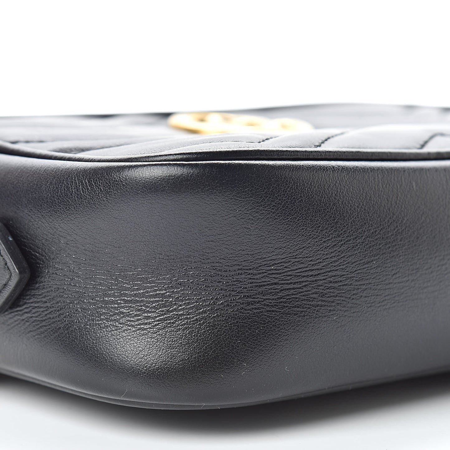 Calfskin Matelasse Mini GG Marmont Chain Shoulder Bag Black