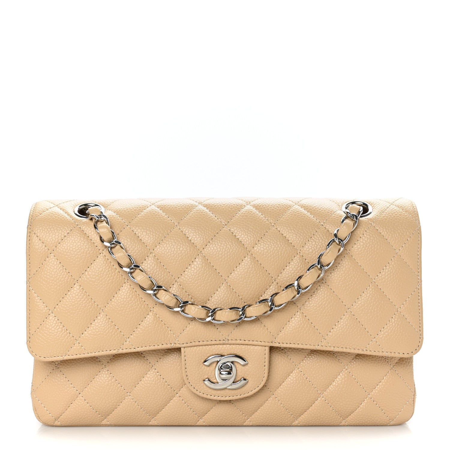 Chanel Caviar Quilted Medium Double Flap Beige 1 of 9