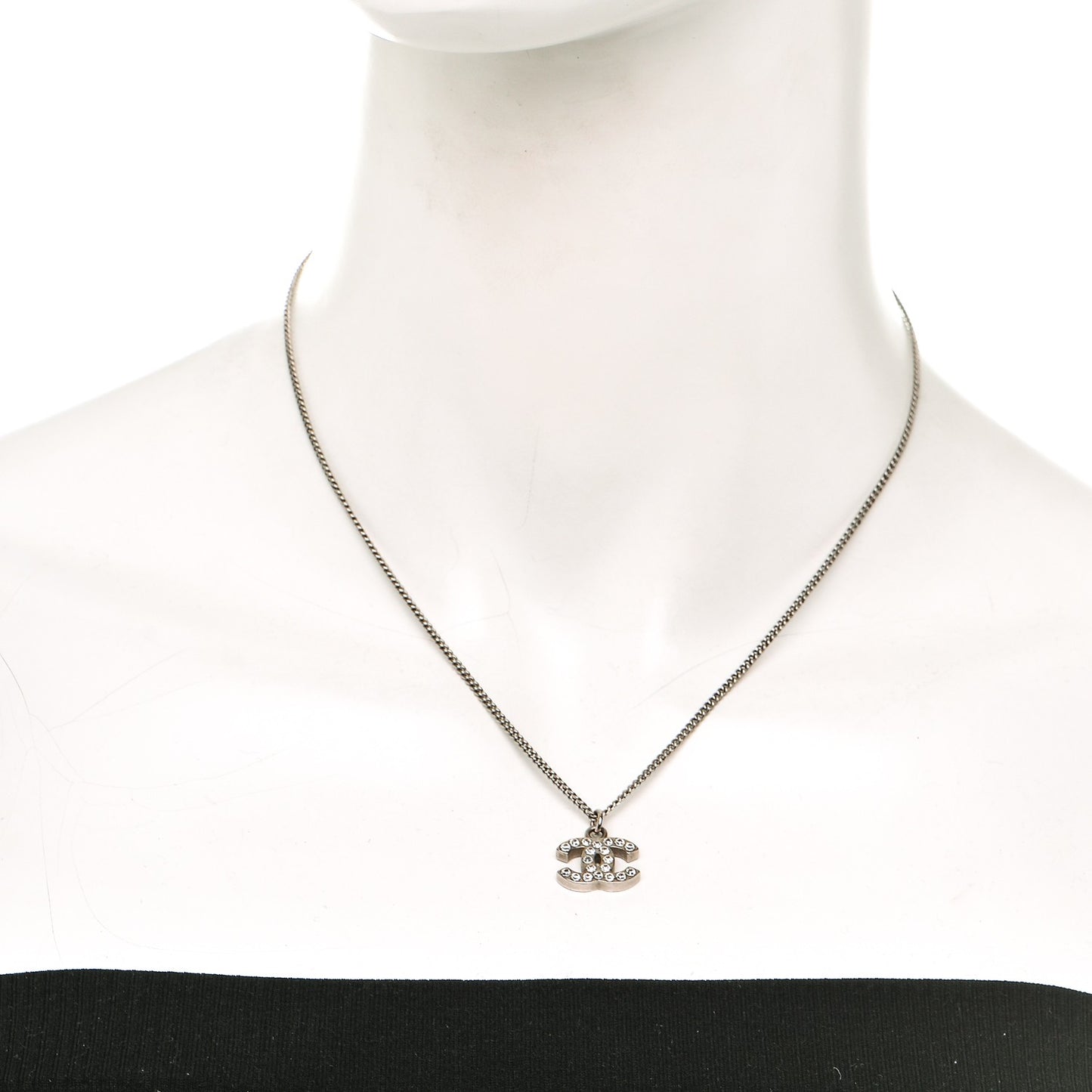 Crystal Timeless CC Necklace Silver