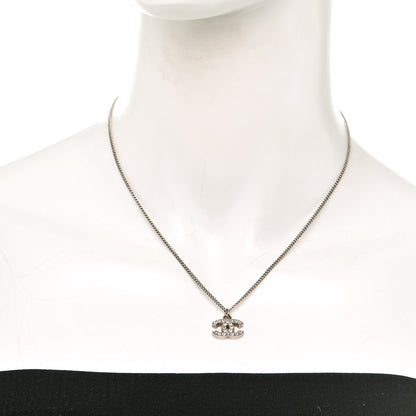 Chanel Crystal Timeless CC Necklace Silver 2 of 4