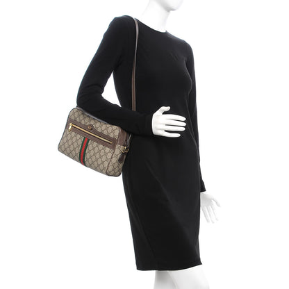 Gucci GG Supreme Monogram Web Small Ophidia Shoulder Bag Brown 2 of 7