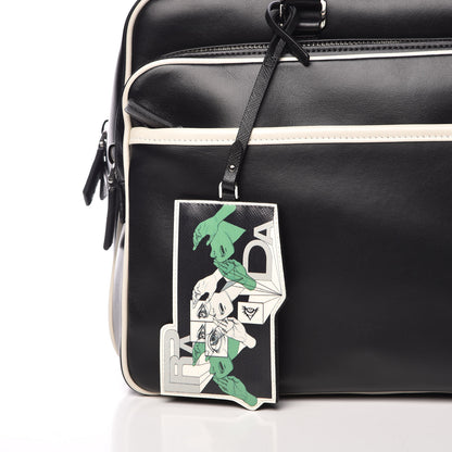 Prada Vitello Bicolor Bowler Black Talco 10 of 10