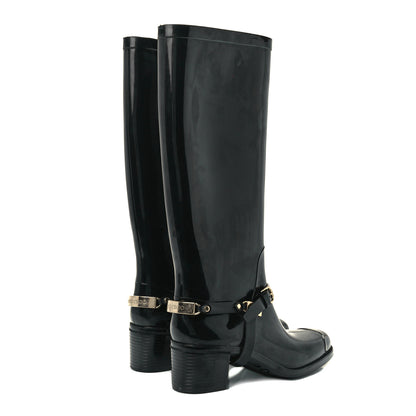 Jimmy Choo PVC Rubber Cheshire Rain Boots 39 Black 4 of 10