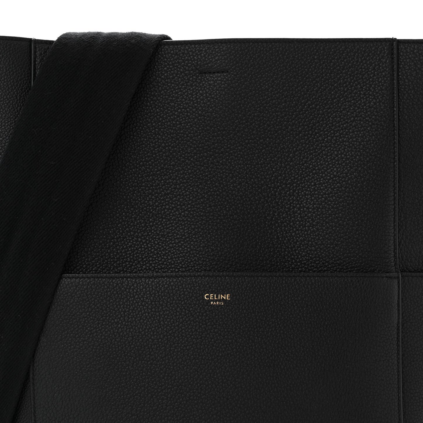 Soft Grained Calfskin Sangle Bucket Bag Black