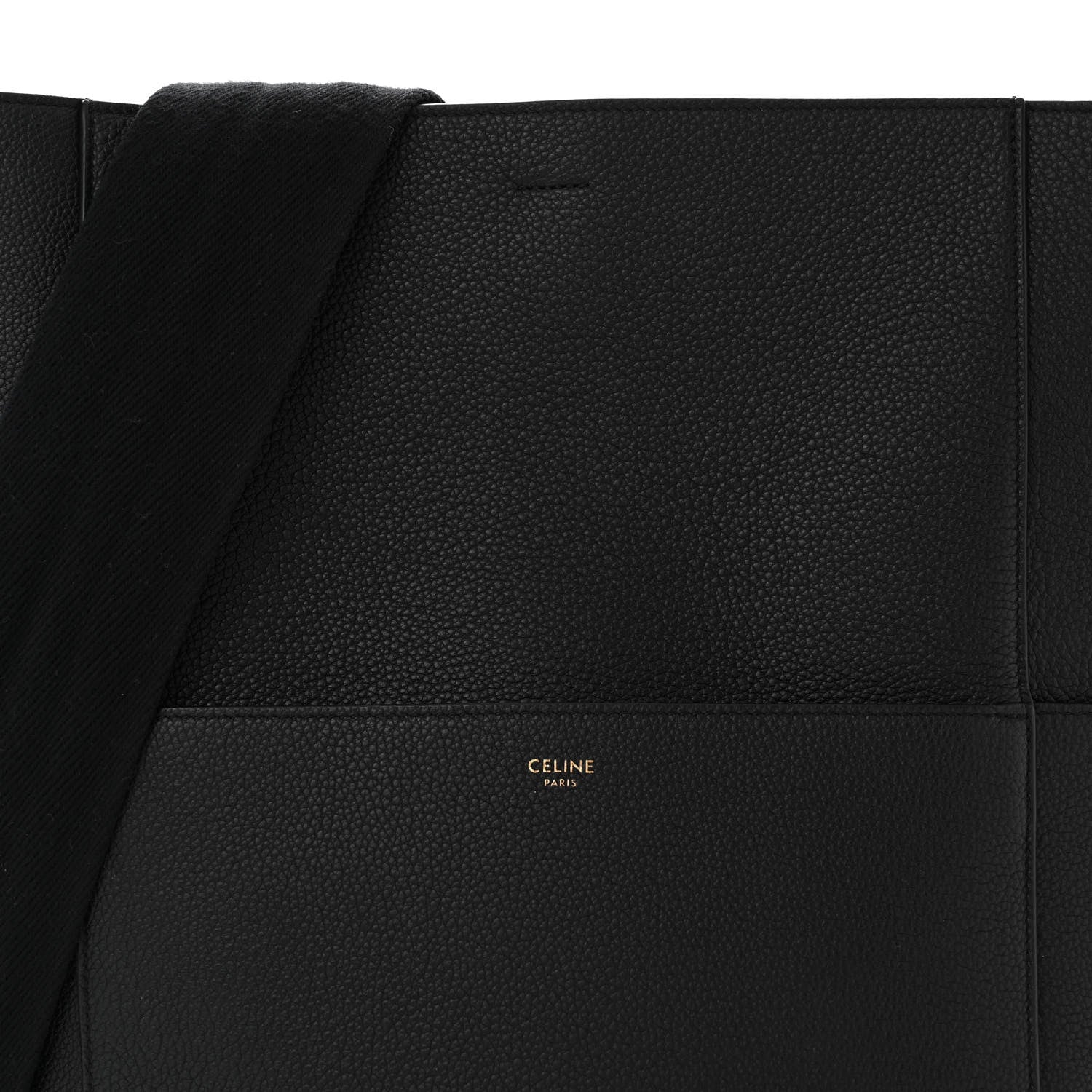 Celine Soft Grained Calfskin Sangle Bucket Bag Black 7 of 9