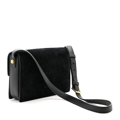 Saint Laurent Suede Medium Classic Lulu Bag Black 2 of 11