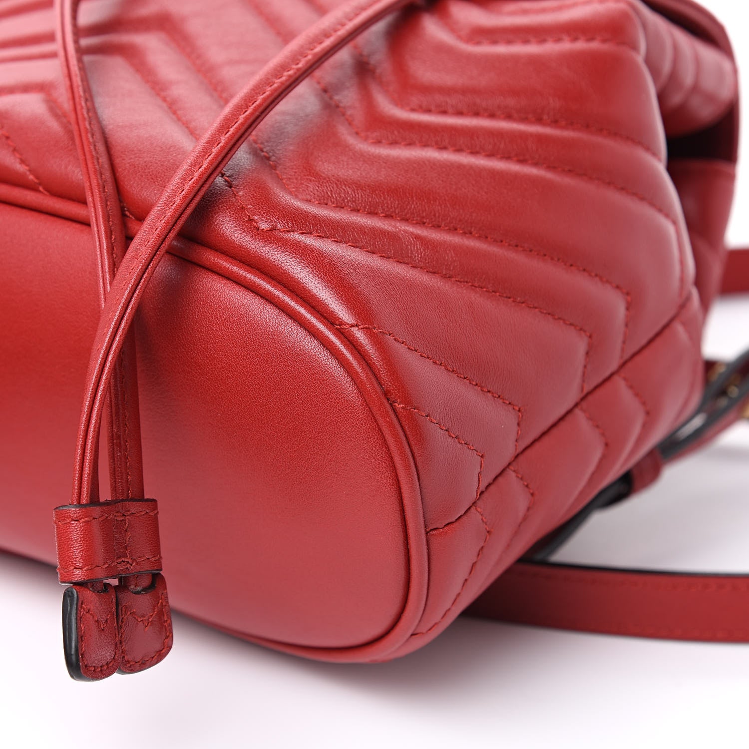 Gucci Calfskin Matelasse GG Marmont Flap Backpack Hibiscus Red 9 of 10
