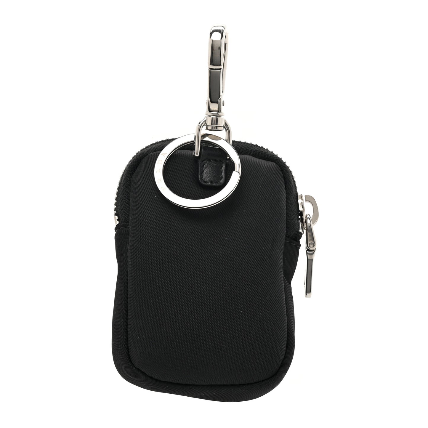 Re-Nylon Pocket Triangle Padded Mini Key Chain Pouch Black