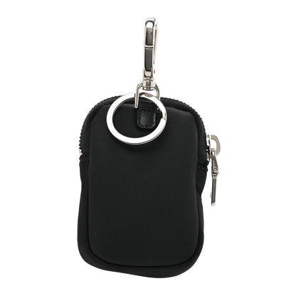 Prada Re-Nylon Pocket Triangle Padded Mini Key Chain Pouch Black 2 of 7