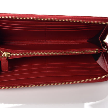 Saint Laurent Lambskin Matelasse Monogram Vicky Zip Around Wallet Rouge Eros 7 of 9