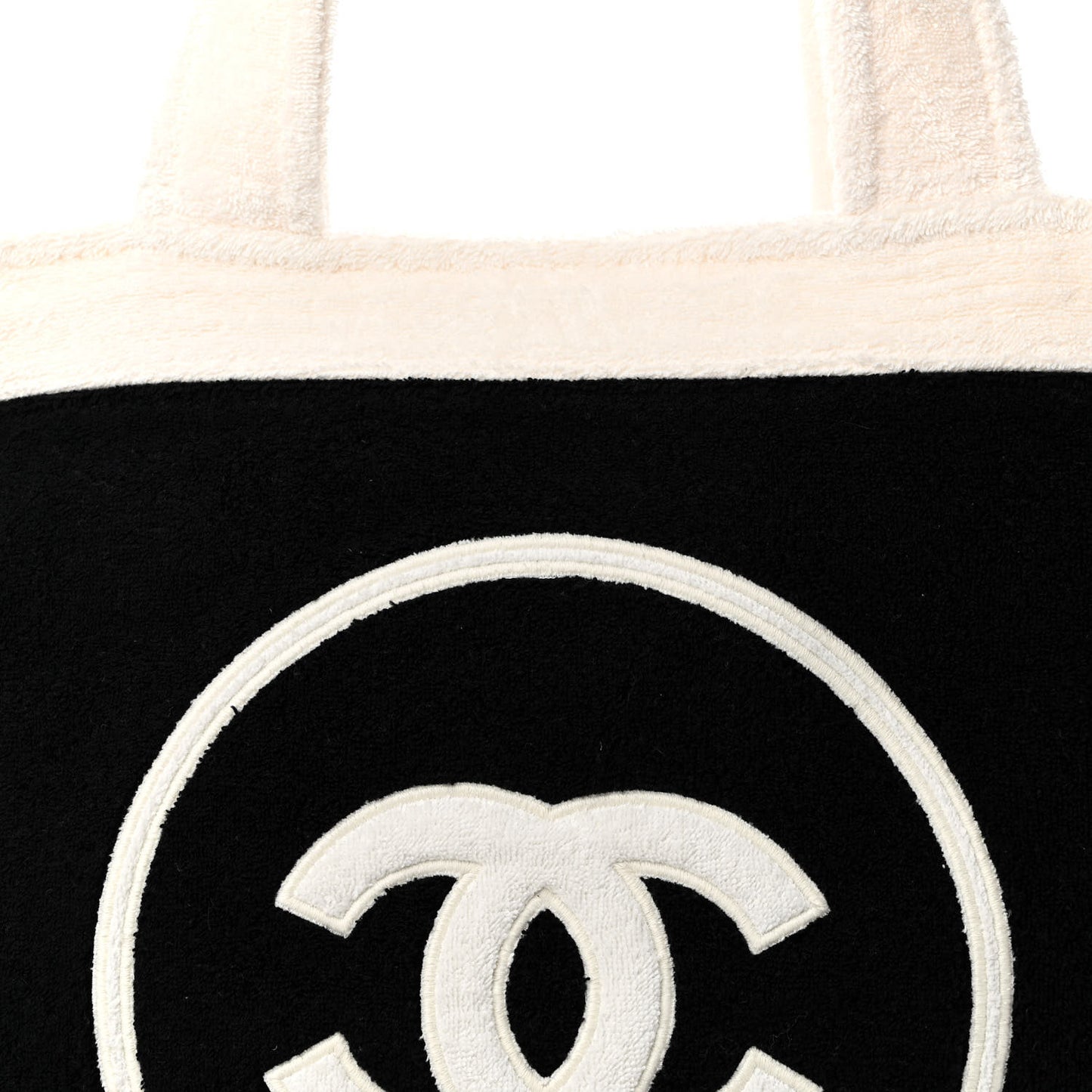 Terry Cotton CC Beach Tote Towel Set Black White