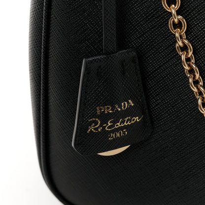 Prada Saffiano Lux Re-Edition 2005 Shoulder Bag Black 8 of 12