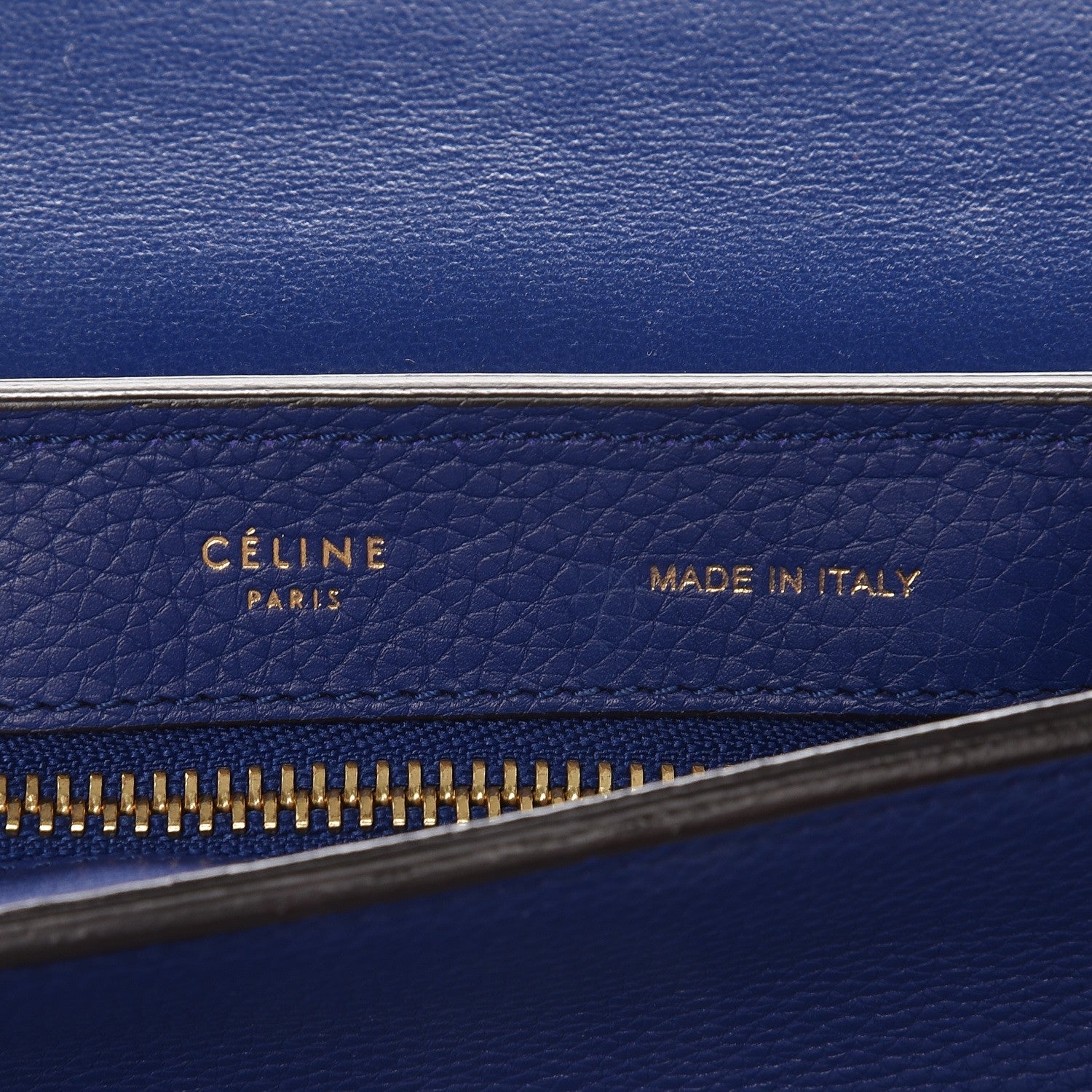 Celine Drummed Calfskin Suede Small Trapeze Indigo 6 of 12