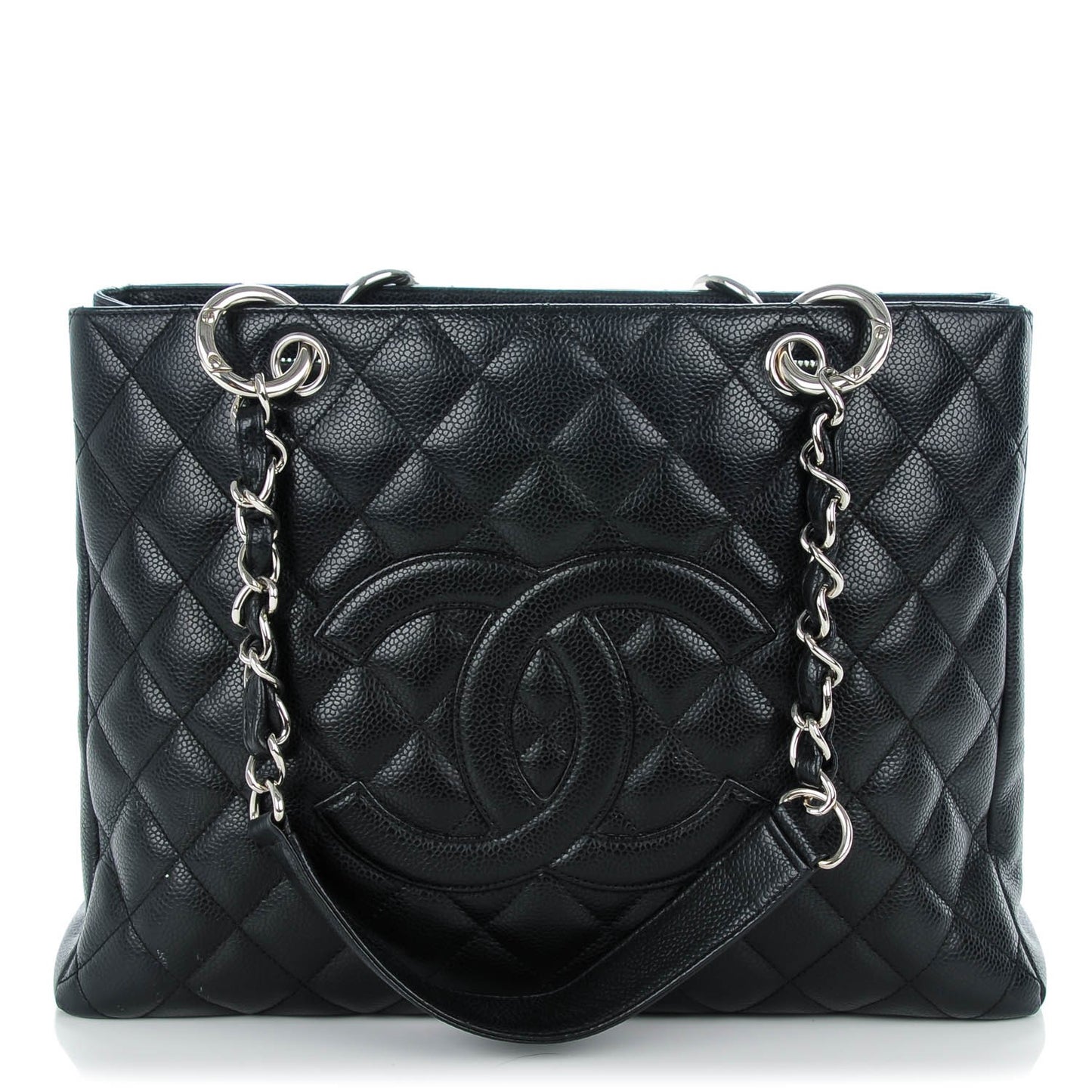 Caviar Quilted Grand Shopping Tote GST Black