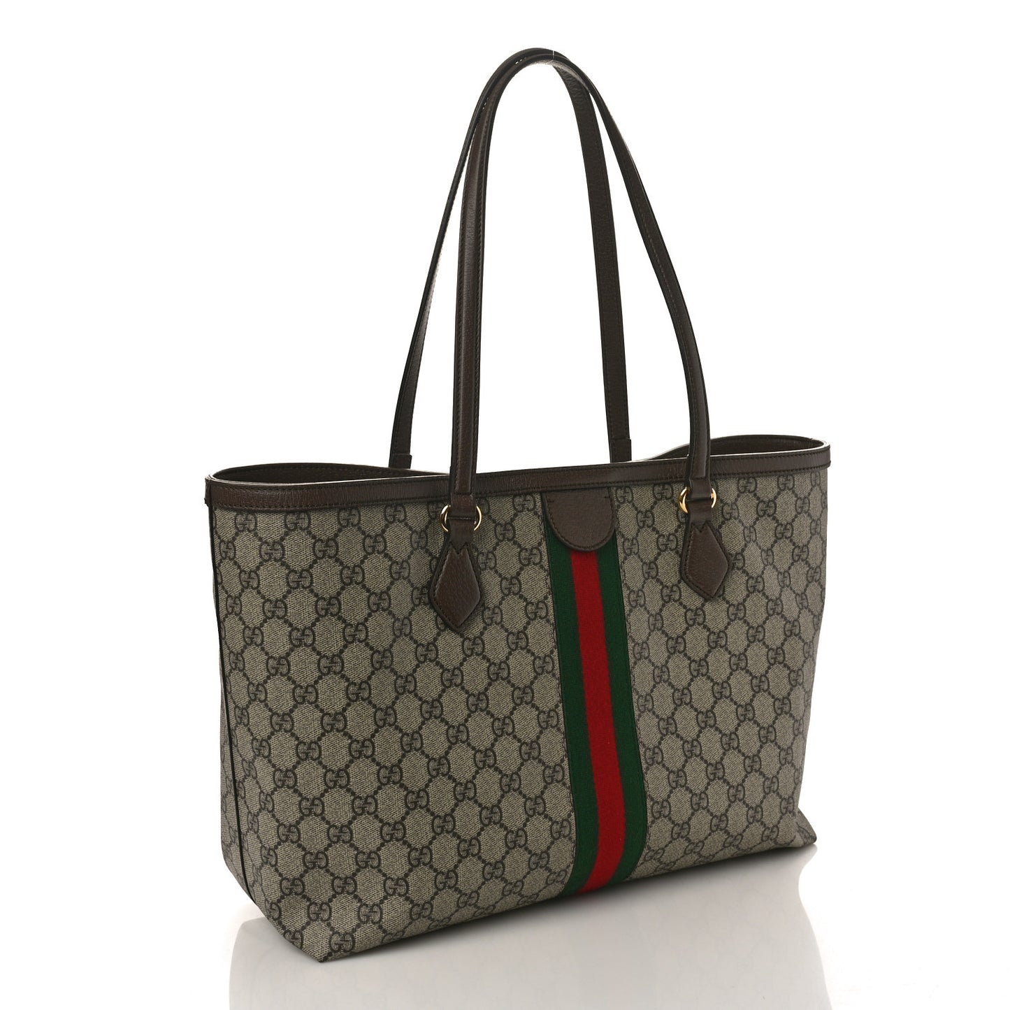 GG Supreme Monogram Medium Ophidia Shopping Tote Brown