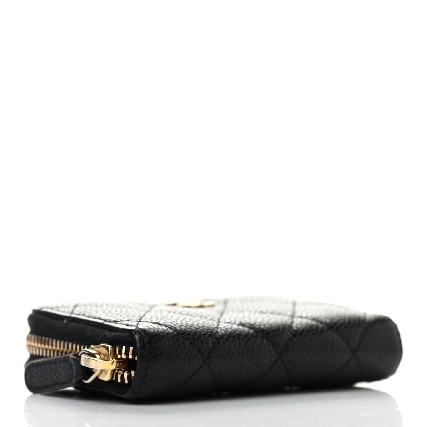 Caviar Quilted Zip Coin Purse Black