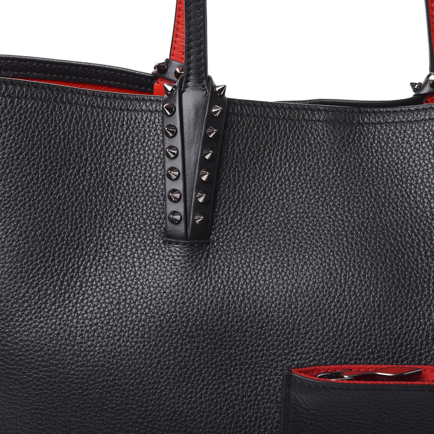 Calfskin Spikes East West Cabata Tote Black