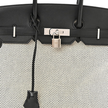 Hermes Toile Swift Birkin 35 Natural Black 8 of 15