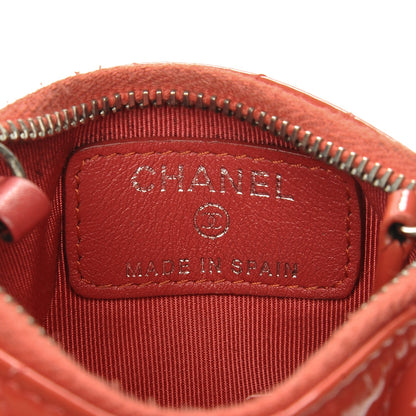 Chanel Patent Quilted Key Holder Case Coral 6 of 12