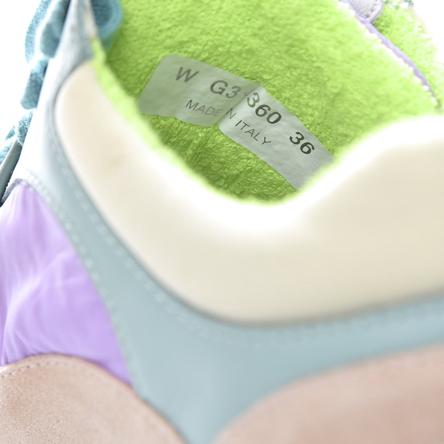 Nylon Lambskin Suede Calfskin CC Sneakers 36 Green Purple Pink