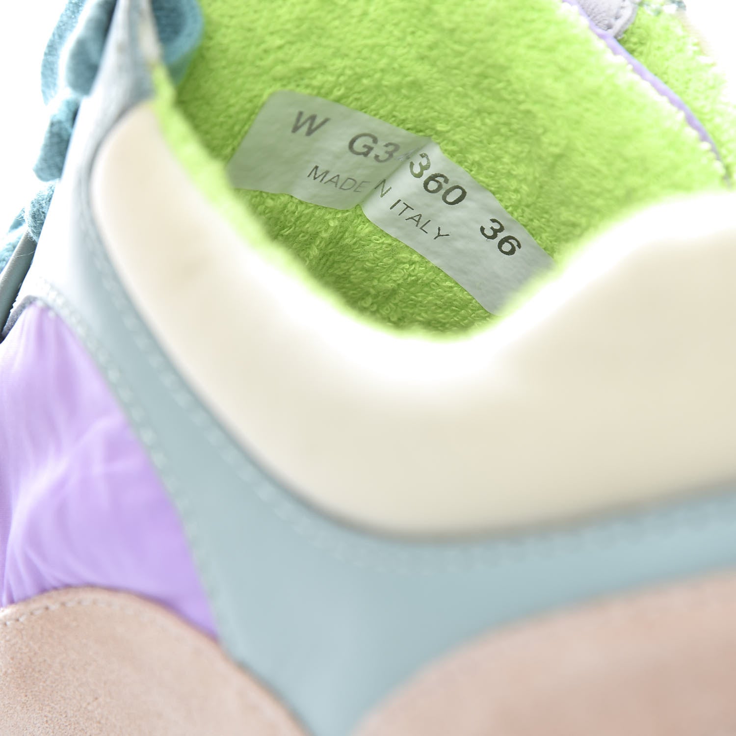 Chanel Nylon Lambskin Suede Calfskin CC Sneakers 36 Green Purple Pink 10 of 11