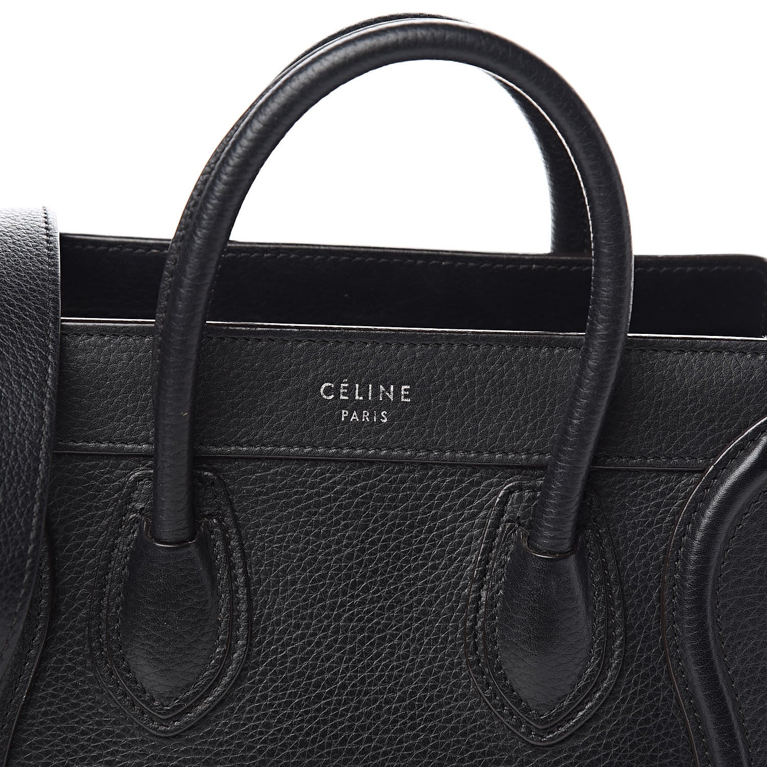 Celine Drummed Calfskin Nano Luggage Black 13 of 13
