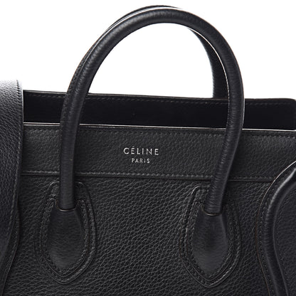 Celine Drummed Calfskin Nano Luggage Black 13 of 13