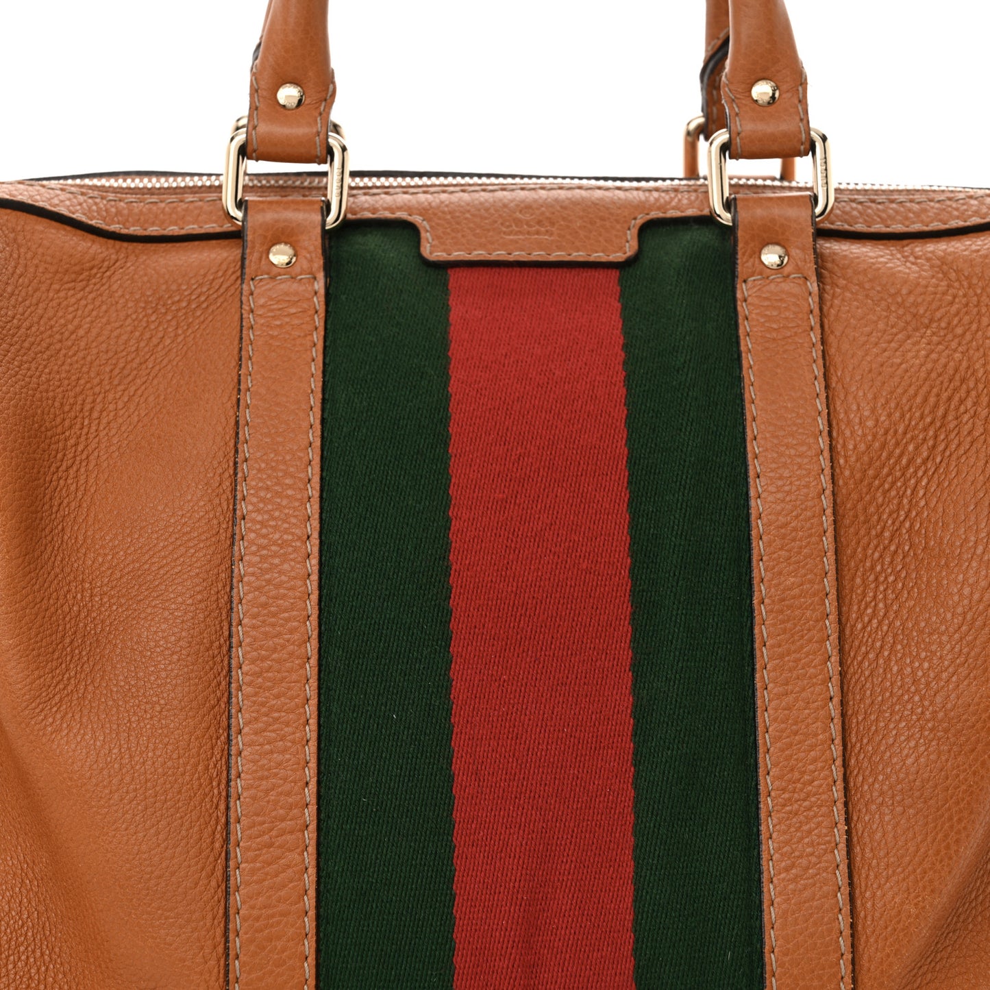 Calfskin Vintage Web Medium Boston Tobacco
