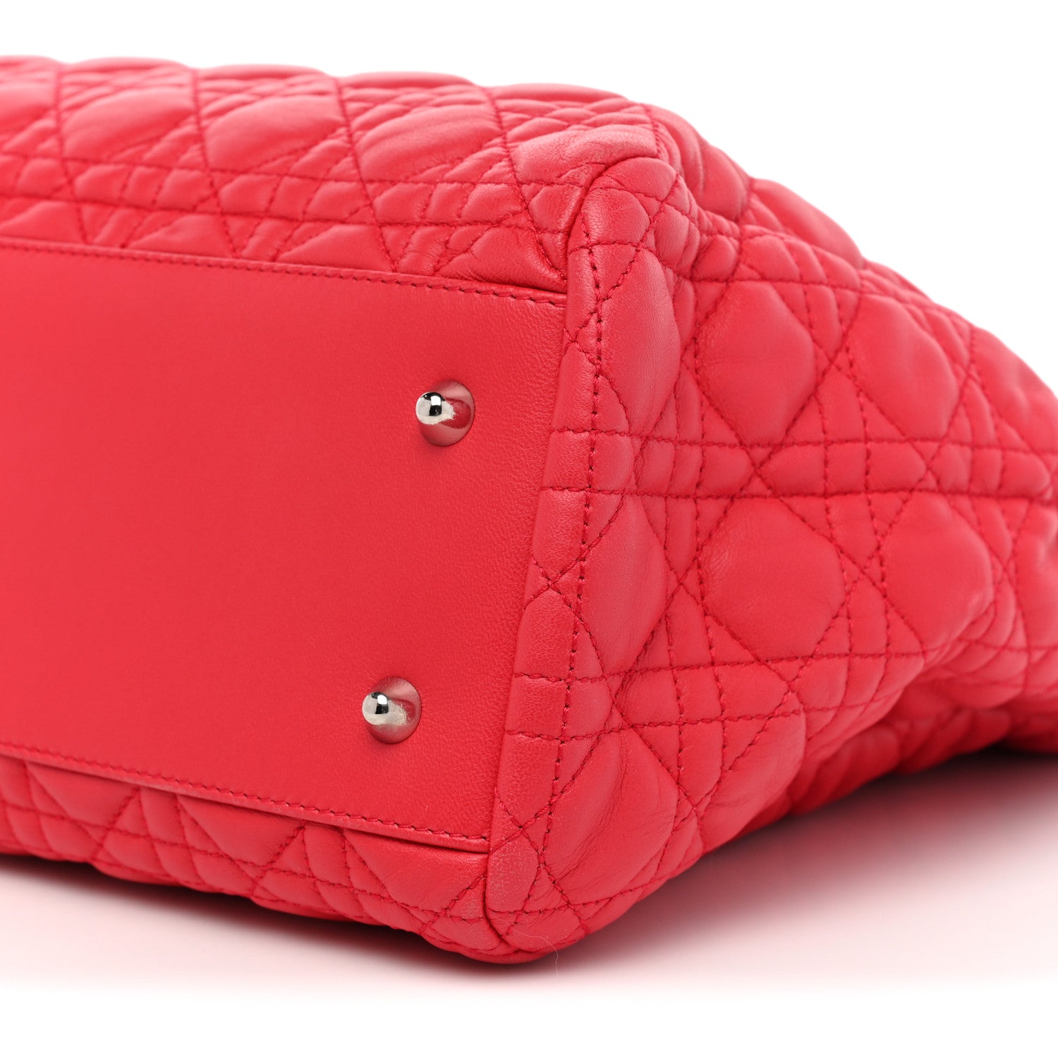 Christian Dior Lambskin Cannage Large Dior Soft Shopping Tote Red 10 of 16