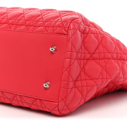 Christian Dior Lambskin Cannage Large Dior Soft Shopping Tote Red 10 of 16